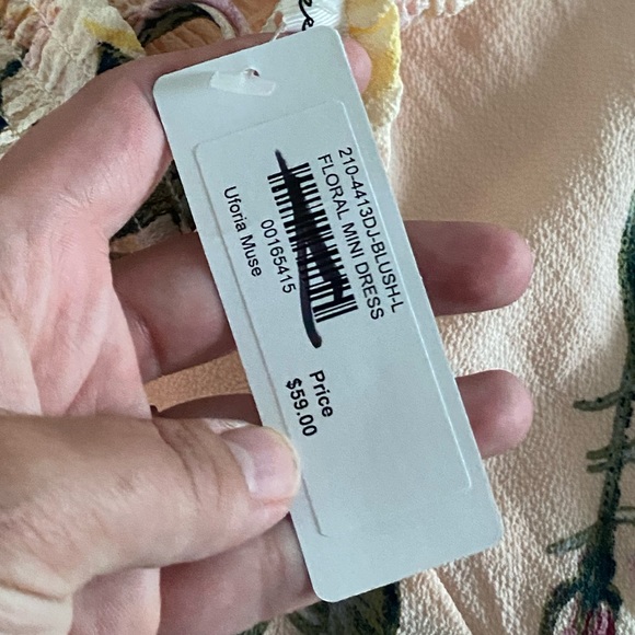 LOVE TREE Blush Floral Mini Dress (Size Large) - Picture 5 of 5